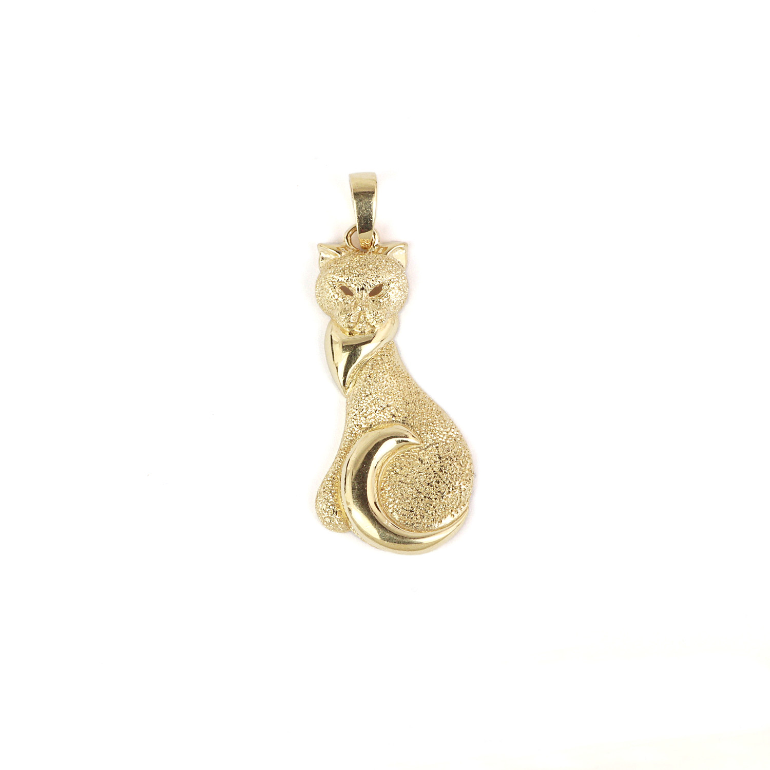 Featured image of this Women’s 14k Yellow Gold Cat Pendant