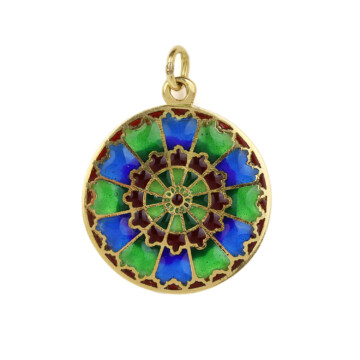 Featured image of this Women’s 18k Yellow Gold & Enamel Pendant