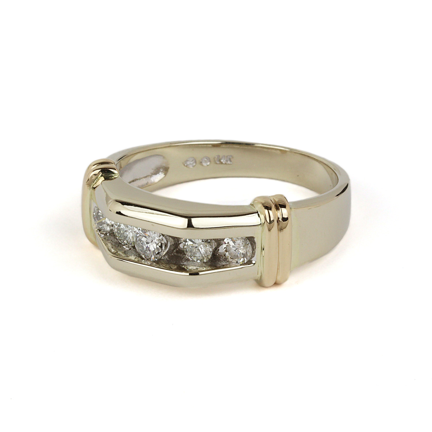 Gallery image of this Men’s 14k White Gold Ring with Diamonds