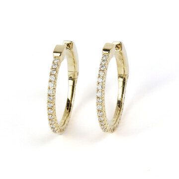 Featured image of this Women’s 14k Yellow Gold Diamond Hoop Earrings