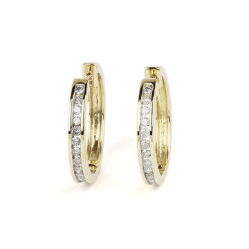 Featured image of this Women’s 14k Yellow Gold Diamond Hoop Earrings