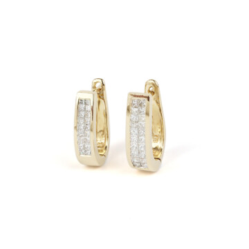 Featured image of this Women’s 14k Yellow Gold Diamond Hoop Earrings