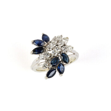 Featured image of this Women’s 14k White Gold Diamond, Sapphire Ring