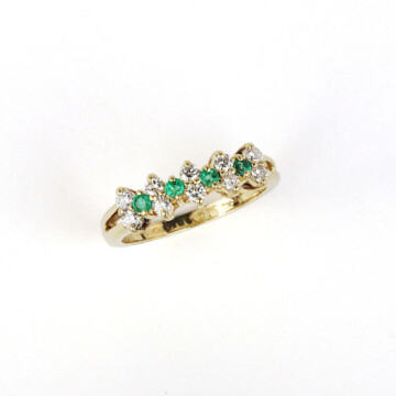 Featured image of this Women’s 14k Yellow Gold, Diamond, Emerald Ring