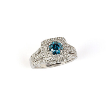 Featured image of this Women’s 14k White Gold Blue & Clear Diamond Ring