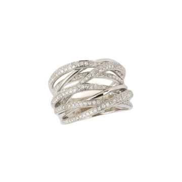 Featured image of this Women’s 14k White Gold Diamond Crossover Ring