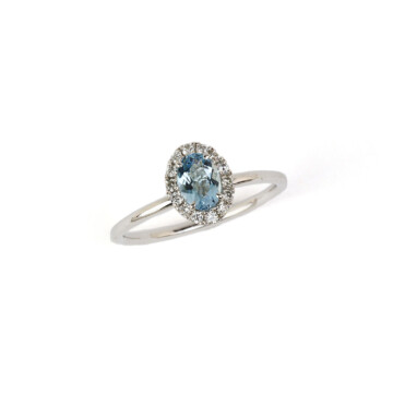 Featured image of this Women’s 14k White Gold Aquamarine, Diamond Ring