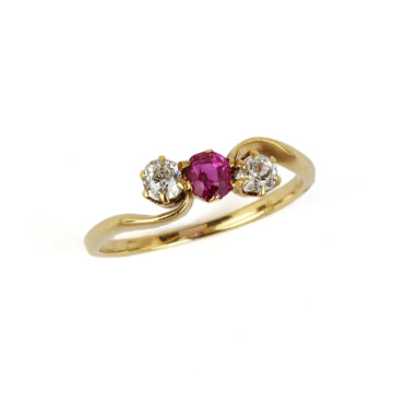 Featured image of this Women’s 14k Yellow Gold Diamond, Ruby Ring