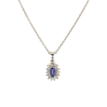 Featured image of this Women’s 14k White Gold Diamond, Tanzanite Pendant Necklace