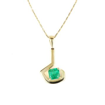 Featured image of this Women’s 14k Yellow Gold Emerald Pendant Necklace