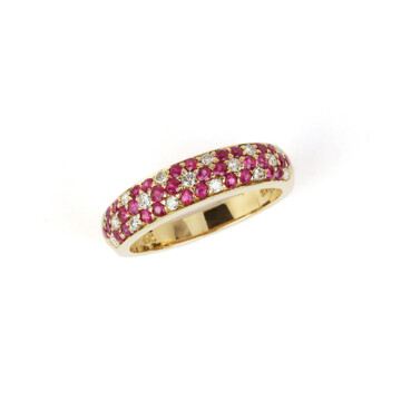 Featured image of this Women’s LeVian 18k Yellow Gold Diamond, Ruby Ring