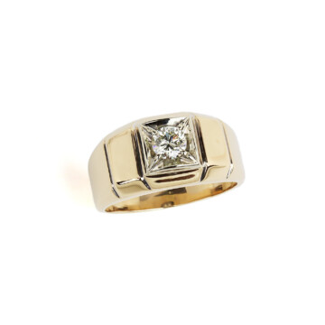 Featured image of this Men’s 14k Yellow & White Gold Diamond Ring