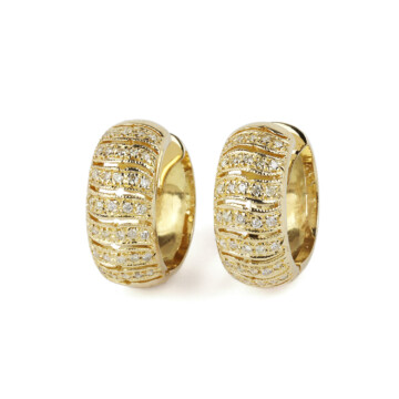 Featured image of this Women’s 14k Yellow Gold Diamond Hoop Earrings