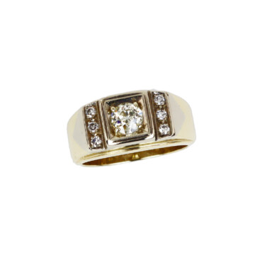 Featured image of this Men’s 14k Yellow & White Gold Diamond Ring