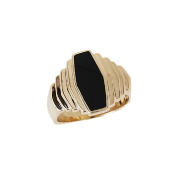 Featured image of this Men’s 14k Yellow Gold Onyx Ring