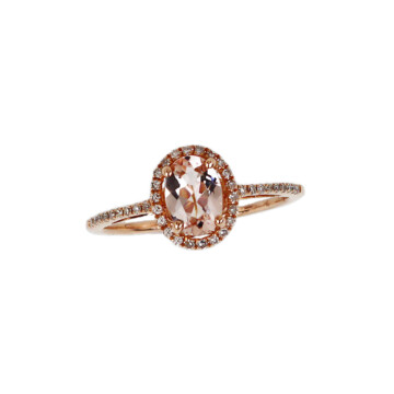 Featured image of this Women’s 14k Rose Gold Diamond, Morganite Ring