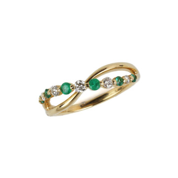 Featured image of this Women’s 14k Yellow Gold Diamond, Emerald Ring