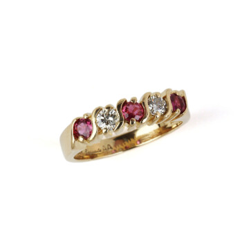 Featured image of this Women’s 14k Yellow Gold Diamond, Ruby Ring
