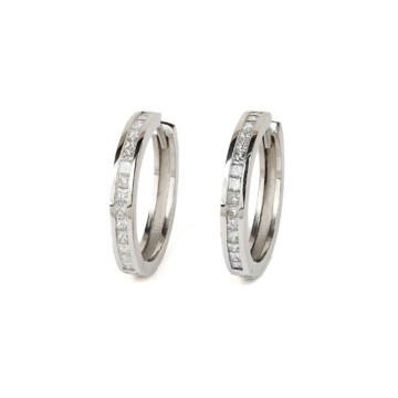 Featured image of this Women’s 14k White Gold Diamond Hoop Earrings