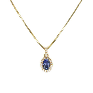 Featured image of this Women’s 14k Yellow Gold Diamond, Tanzanite Pendant Necklace