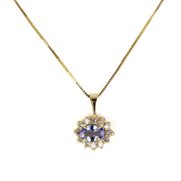 Featured image of this Women’s 14k Yellow Gold Diamond, Tanzanite Pendant Necklace