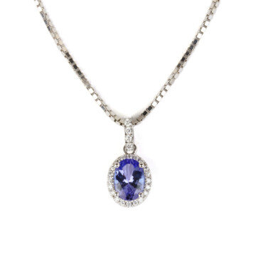 Featured image of this Women’s 14k White Gold Diamond, Tanzanite Pendant Necklace