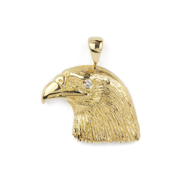 Featured image of this Women’s 14k Yellow Gold Diamond Eagle Pendant