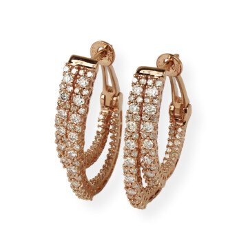Featured image of this Women’s 10k Rose Gold Diamond Hoop Earrings