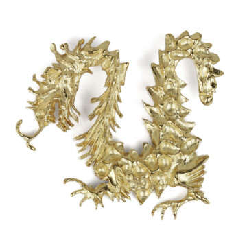 Featured image of this Men’s 14k Yellow Gold Dragon Pendant