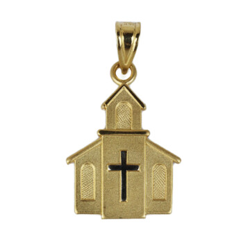 Featured image of this Women’s 14k Yellow & White Gold Church Pendant