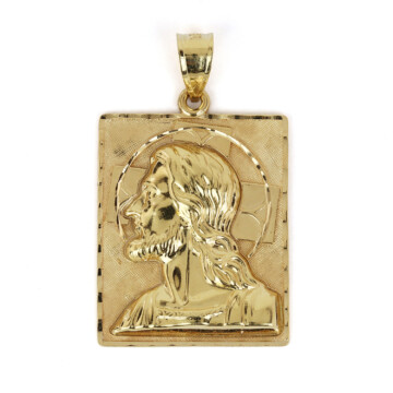 Featured image of this Men’s 14k Yellow Gold Jesus Pendant