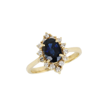 Featured image of this Women’s 14k Yellow Gold Diamond, Sapphire Ring