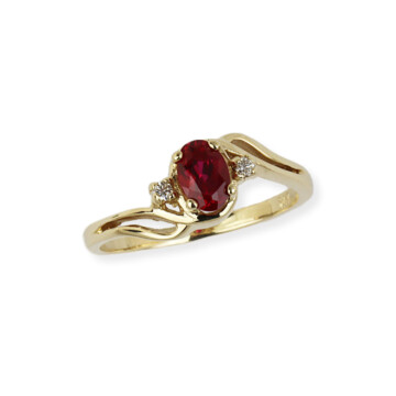 Featured image of this Women’s 14k Yellow Gold Ruby & Diamond Ring