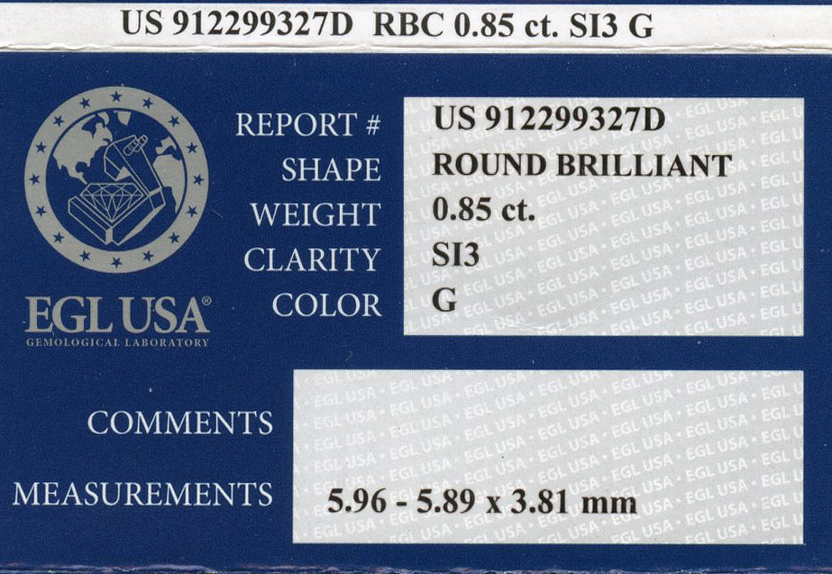 Gallery image of this Women’s 14k White Gold Diamond Bridal Ring EGL Cert.