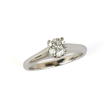 Featured image of this Women’s 14k White Gold Diamond, Red Stone Ring EGL Cert.