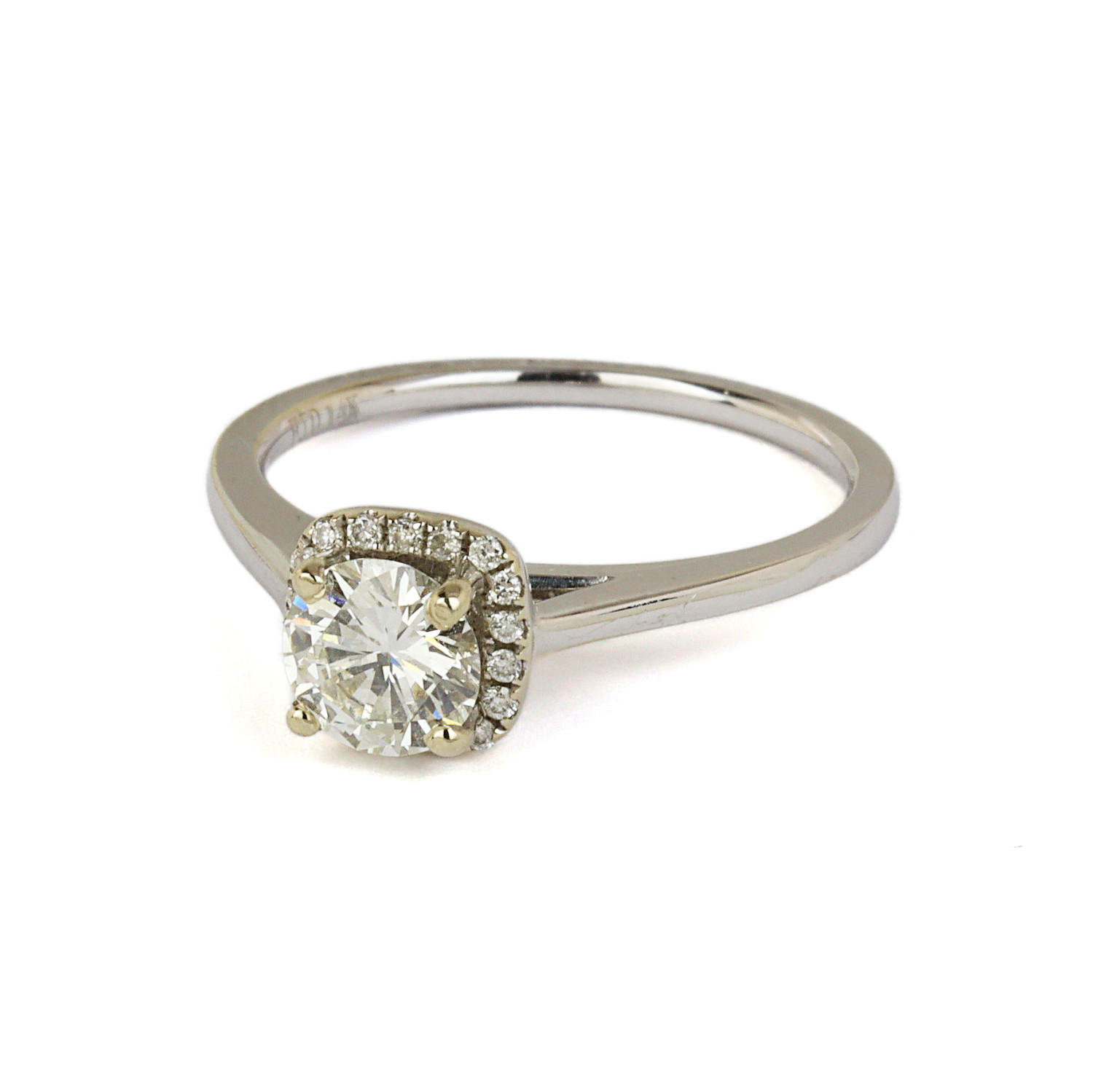 Gallery image of this Women’s 14k White Gold Diamond Bridal Ring EGL Cert.