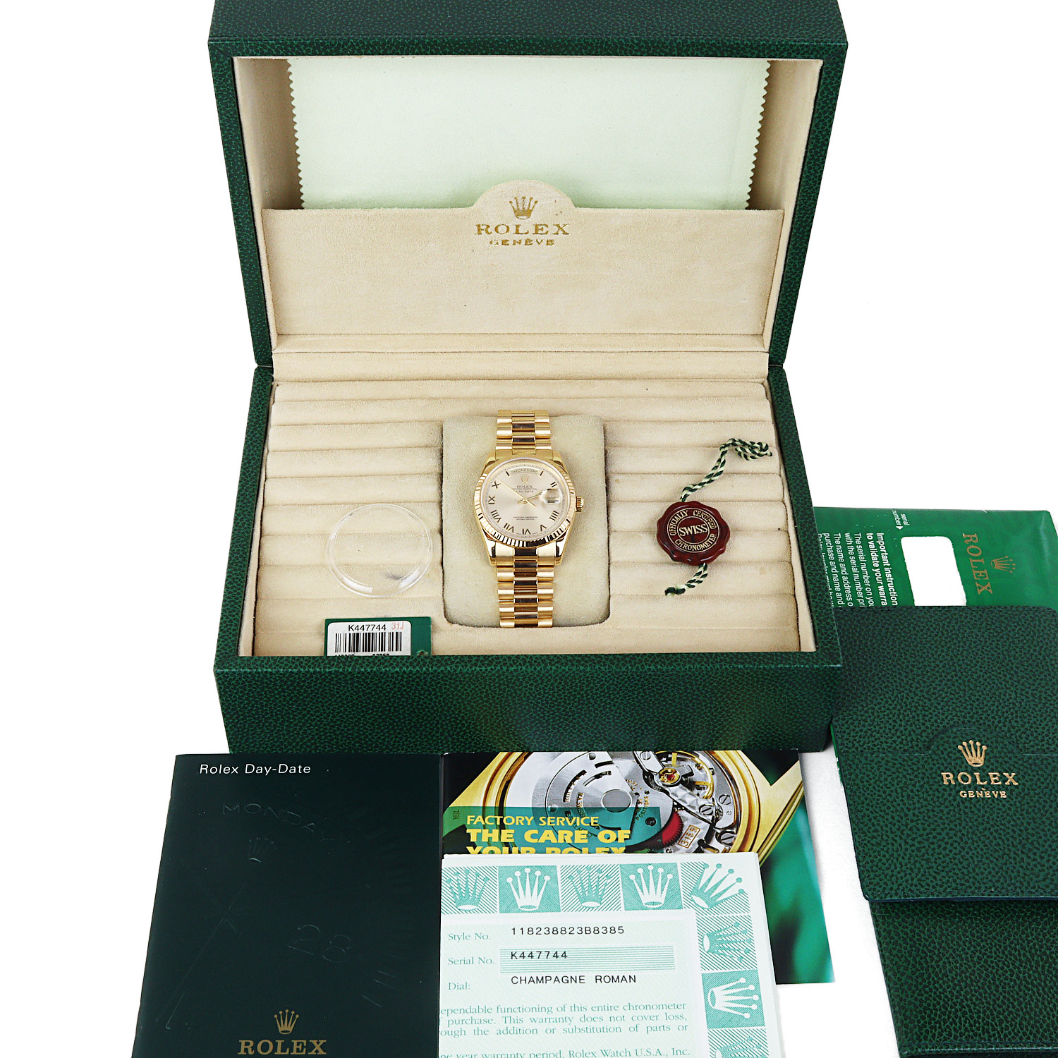 Gallery image of this Men’s Rolex 18k Yellow Gold President Roman Wristwatch – 36mm Case