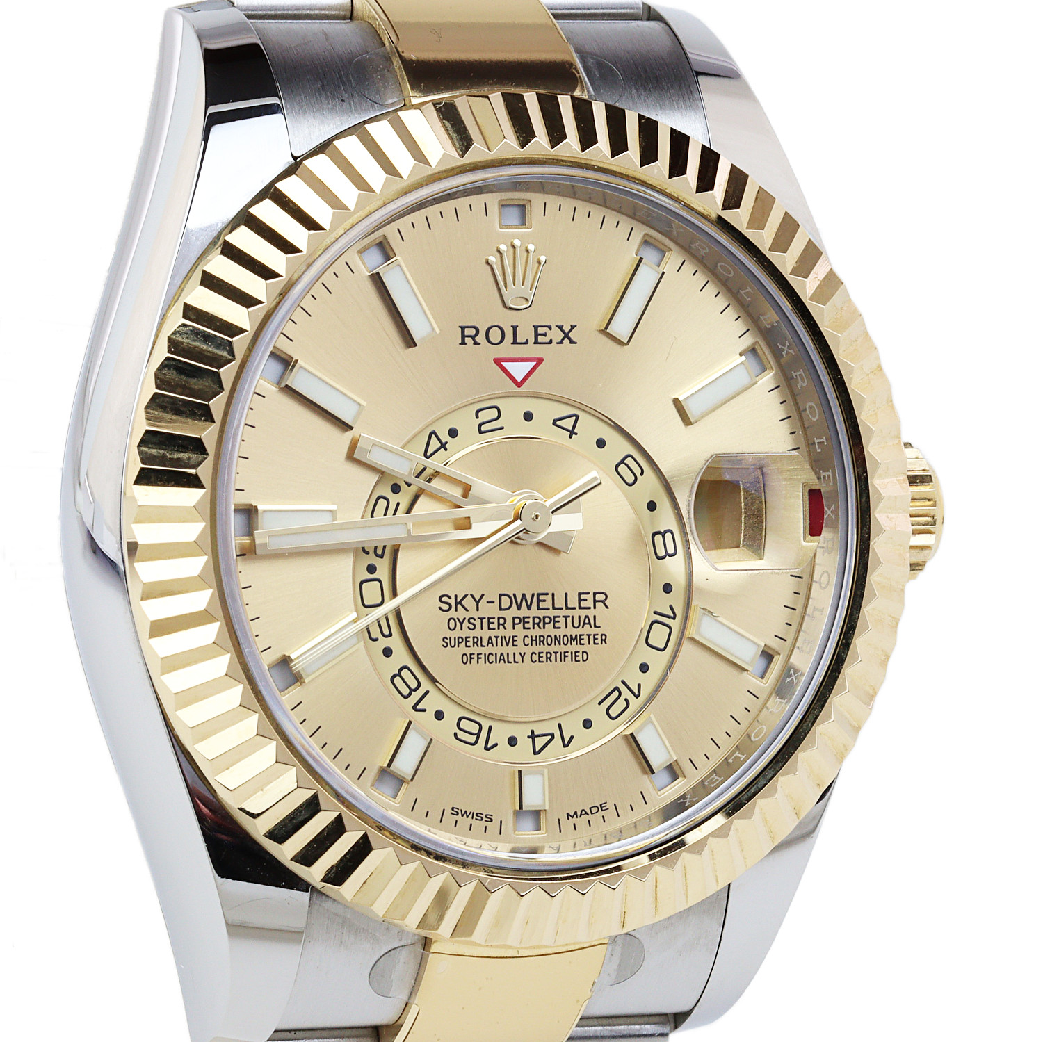 Gallery image of this Men’s Rolex 18k Yellow Gold, Stainless Steel Sky Dweller Wristwatch – 42mm Case