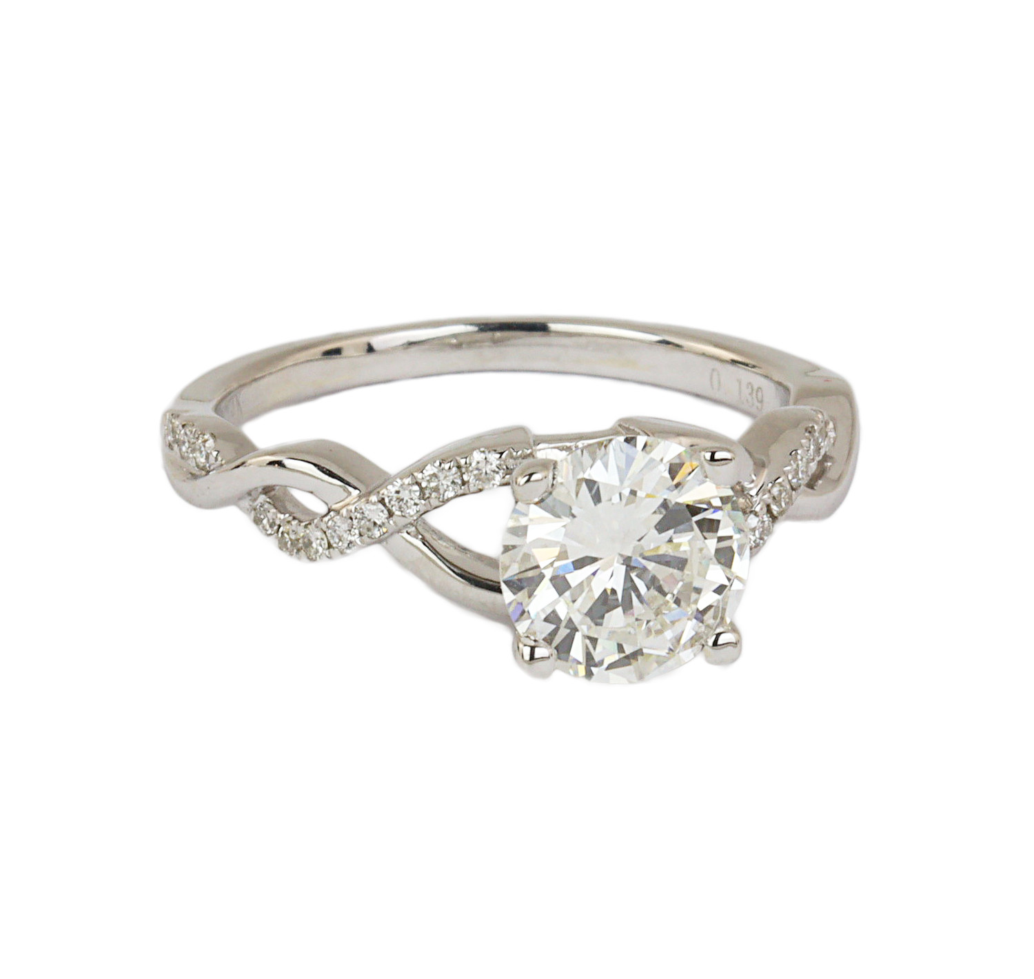Gallery image of this Women’s 14k White Gold GIA Certified Round Brilliant Cut Diamond Ring