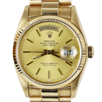 Featured image of this Men’s 18k Yellow Gold President Rolex Wristwatch – 36mm Case