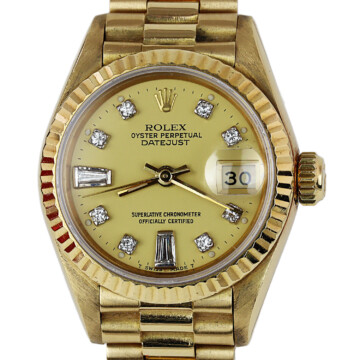 Featured image of this Women’s 18k Yellow Gold Diamond President Rolex Wristwatch – 26mm Case