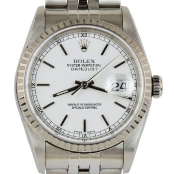 Featured image of this Men’s Stainless Steel Datejust Rolex Wristwatch – 35mm Case