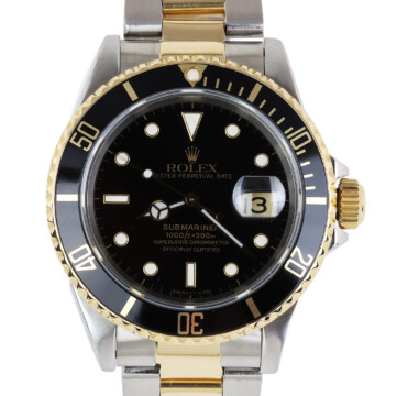 Featured image of this Men’s 18k Yellow Gold, Stainless Steel Submariner Rolex Wristwatch – 40mm Case