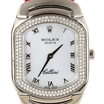 Women's 18k White Gold Cellini Rolex Wristwatch - 25mm Case