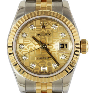 Featured image of this Women’s 18k Yellow Gold, Stainless Steel Datejust Rolex Wristwatch – 26mm Case