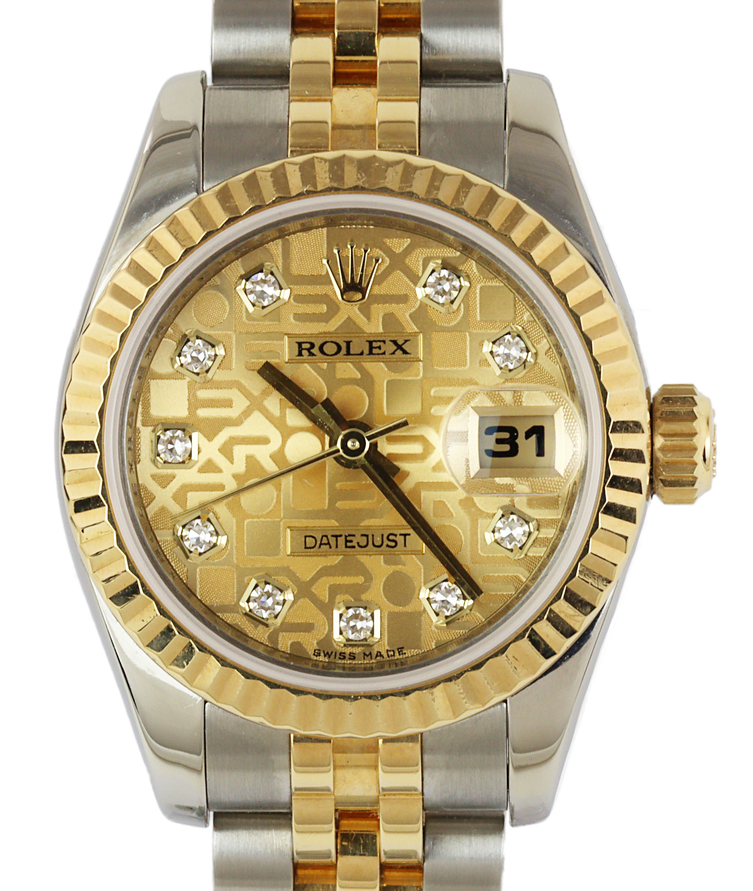 Featured image of this Women’s 18k Yellow Gold, Stainless Steel Datejust Rolex Wristwatch – 26mm Case