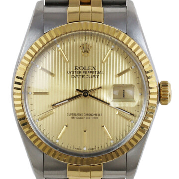 Featured image of this Men’s 18k Yellow Gold, Stainless Steel Datejust Rolex Wristwatch – 35mm Case