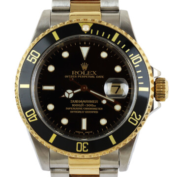 Featured image of this Men’s 18k Yellow Gold, Stainless Steel Submariner Rolex Wristwatch – 41mm Case