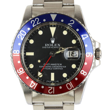 Featured image of this Men’s Stainless Steel Pepsi GMT Master Rolex Wristwatch – 40mm Case