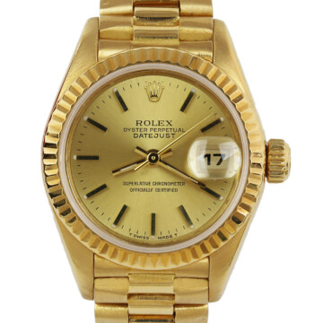 Featured image of this Women’s 18k Yellow Gold Datejust Rolex Wristwatch – 25mm Case